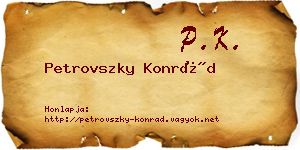 Petrovszky Konrád névjegykártya