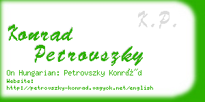 konrad petrovszky business card